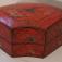 Japanese Meiji red lacquer fan box c1880