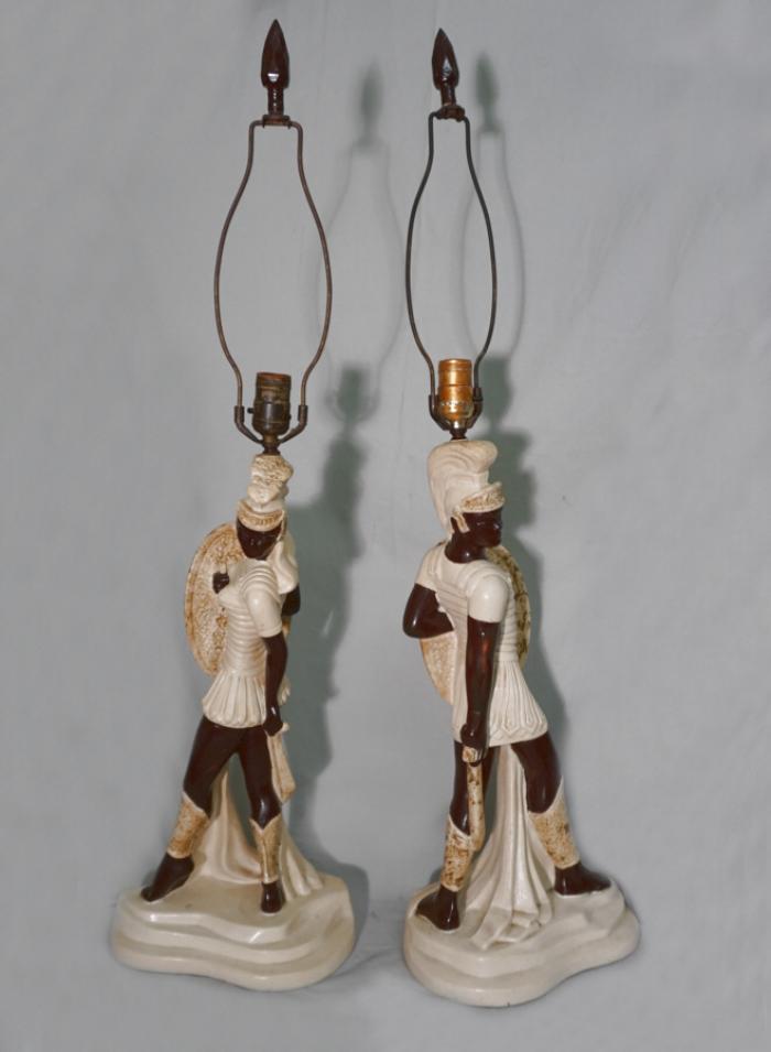 Vintage Reglor Mid Century Modern pair gladiator lamps