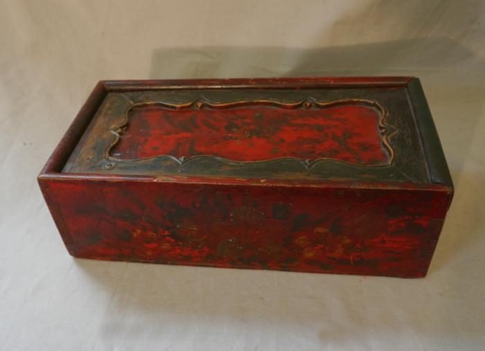 Antique hand painted candle box c1800