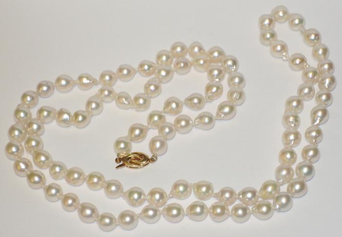 Natural baroque pearl opera length necklace
