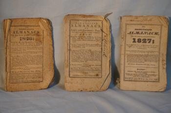 Image of New England Almanacks dated 1806 1826 1827