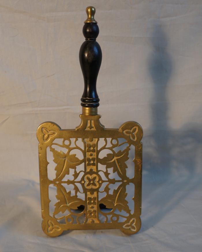 Antique English brass fireplace trivet c1850