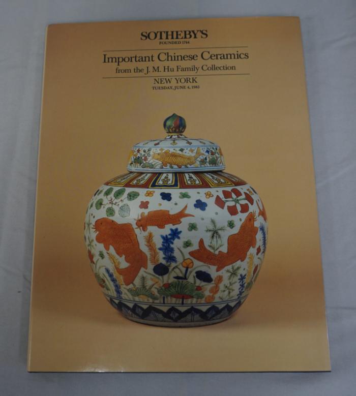 Important Chinese Ceramics J M Hu Collection Sothebys 1985