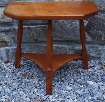 Image of Vintage New England rock maple half table c1940